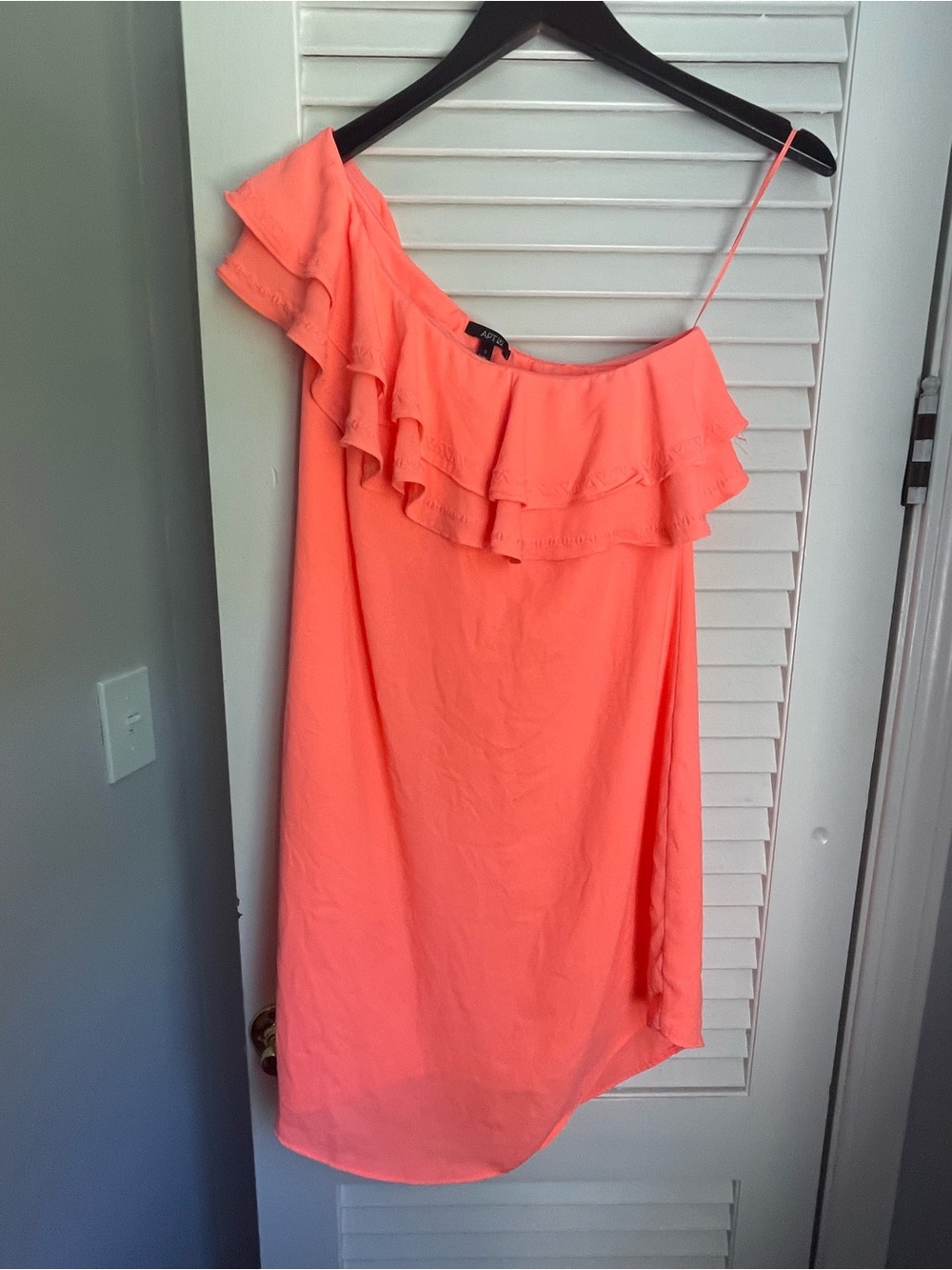 Apt. 9 Neon Coral One Shoulder Dress